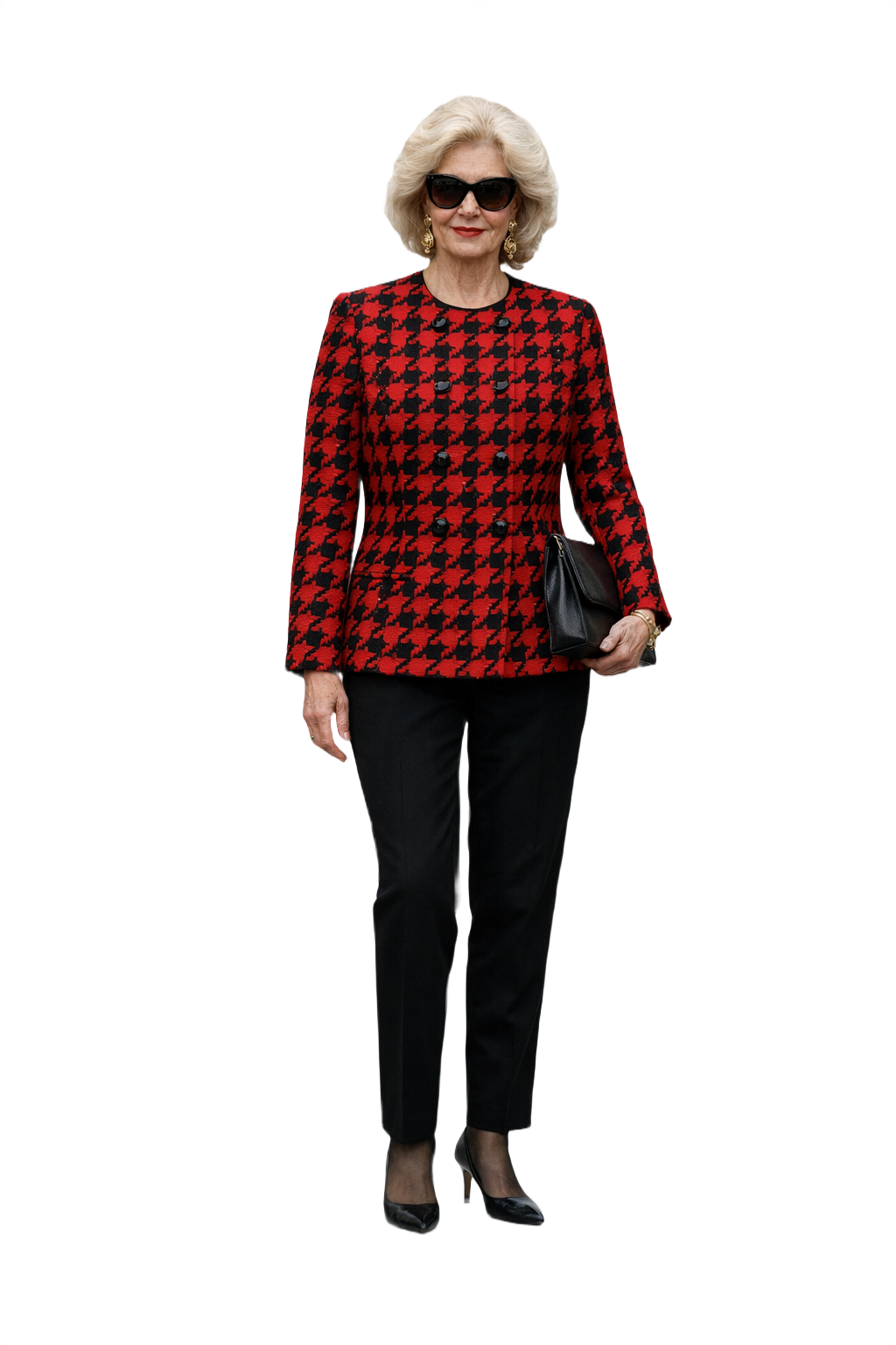 1980s Red Wool Blazer - Model