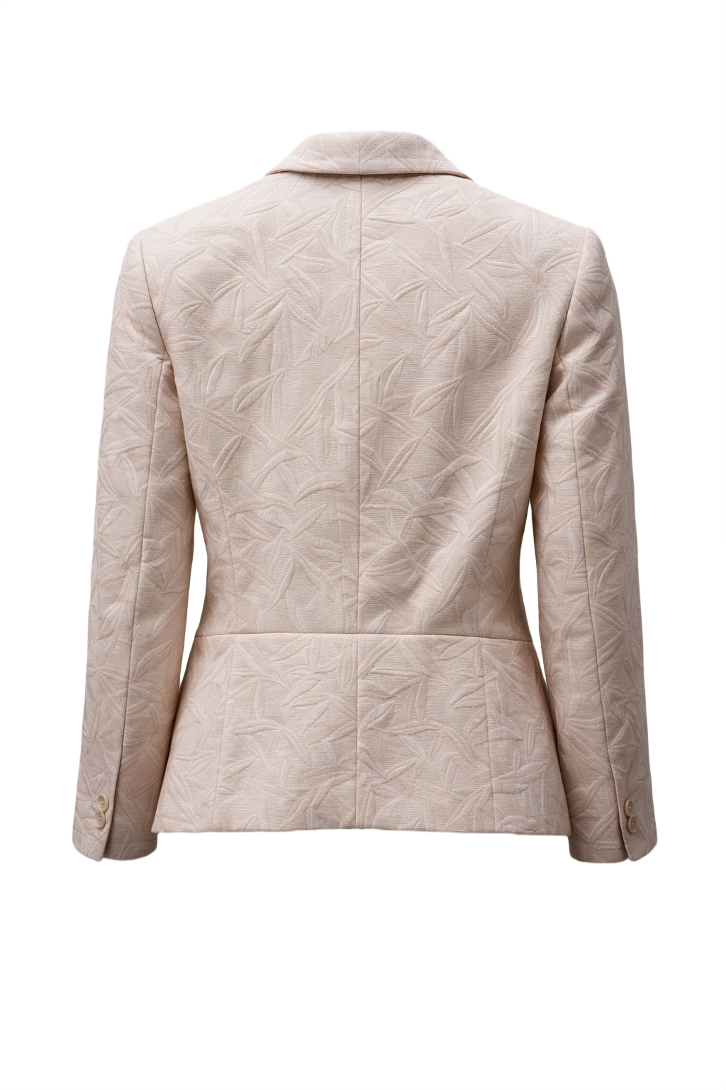 1980s Cream White Textured Blazer - Back View