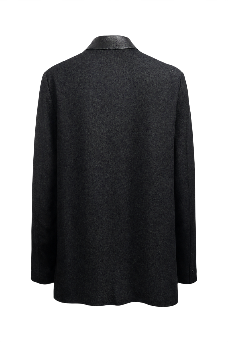 1990s Black Silk Blend Jacket - Back View