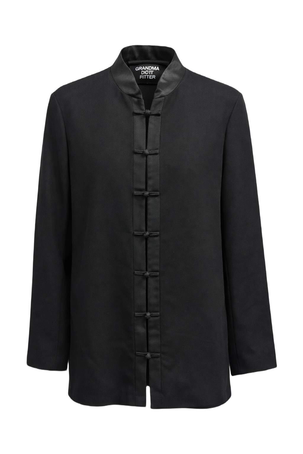 1990s Black Silk Blend Jacket - Front View