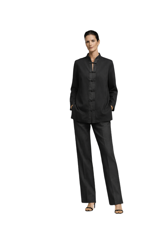 1990s Black Silk Blend Jacket - Model