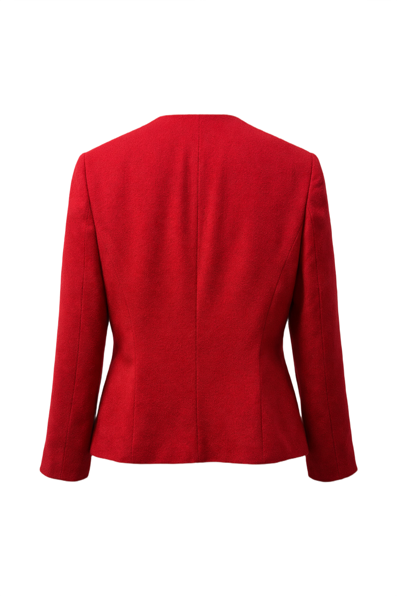 1980s Red Wool Blazer - Back View