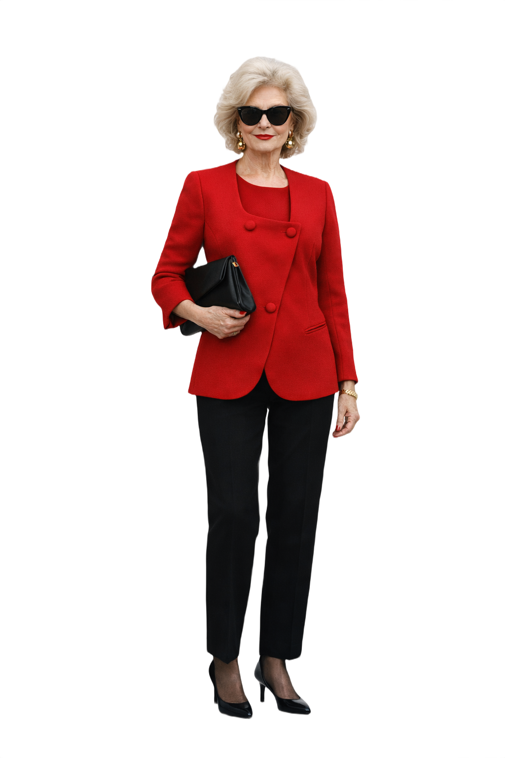 1980s Red Wool Blazer - Model