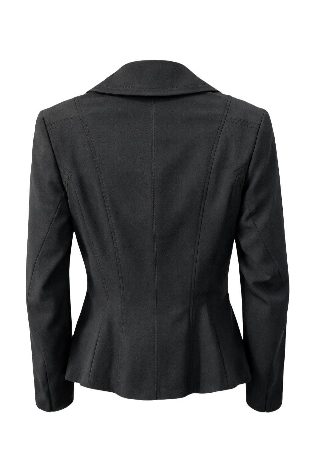 1990s Black Polyester Blazer - Back View