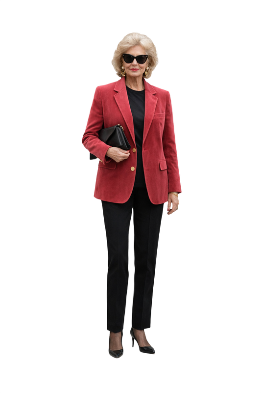 1980s Deep Rose Pink Wool Blazer - Model