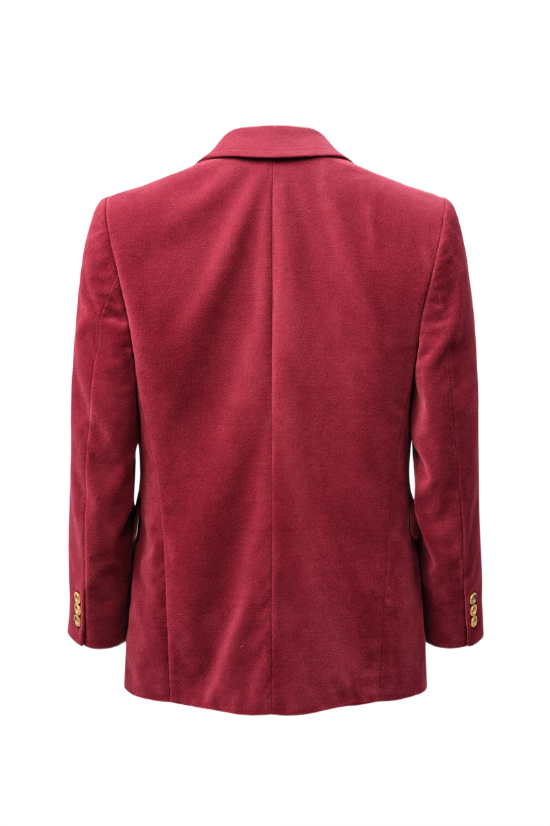 1980s Deep Rose Pink Wool Blazer - Back View