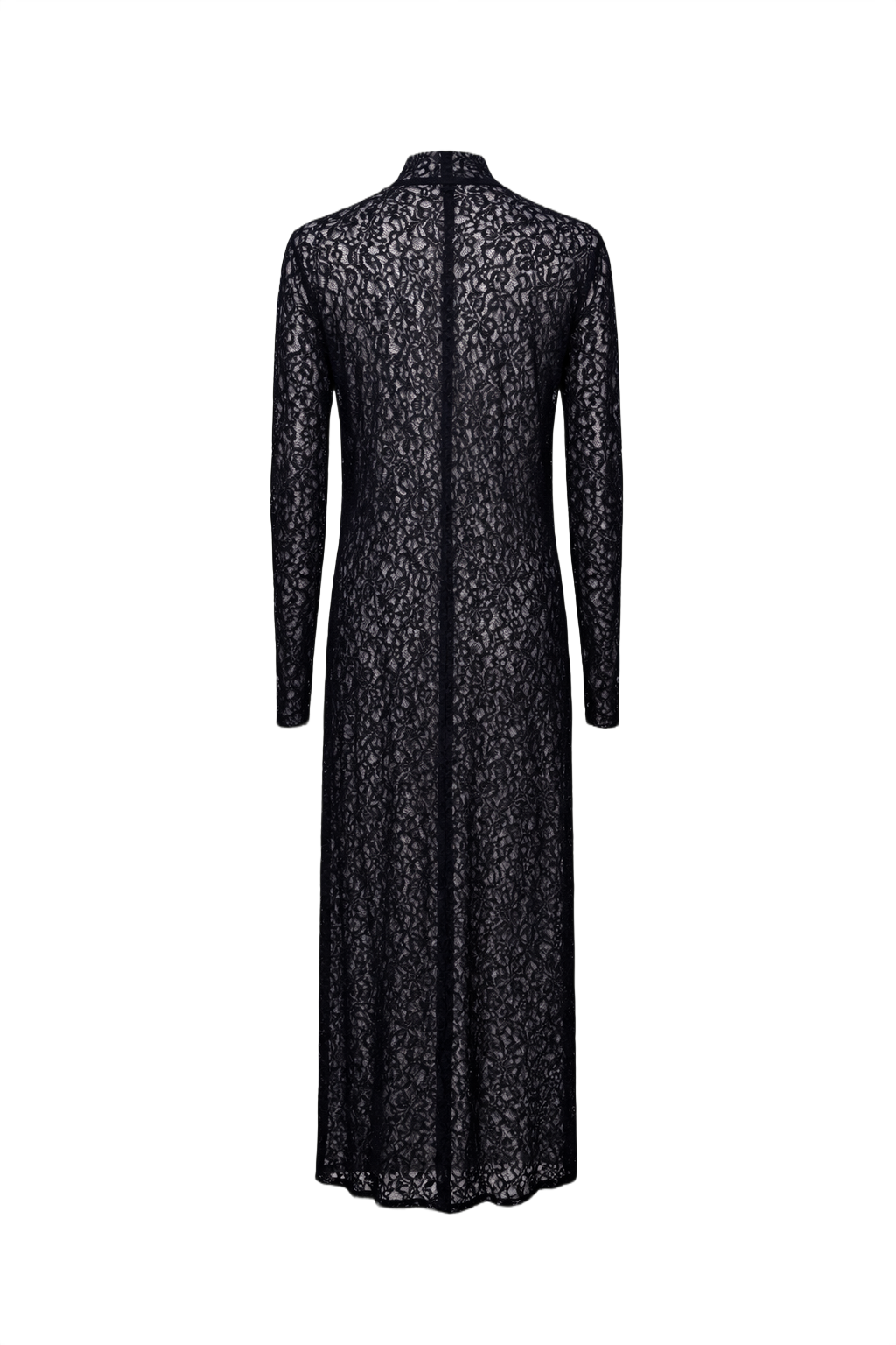 1990s Black Lace Tunic - Back View