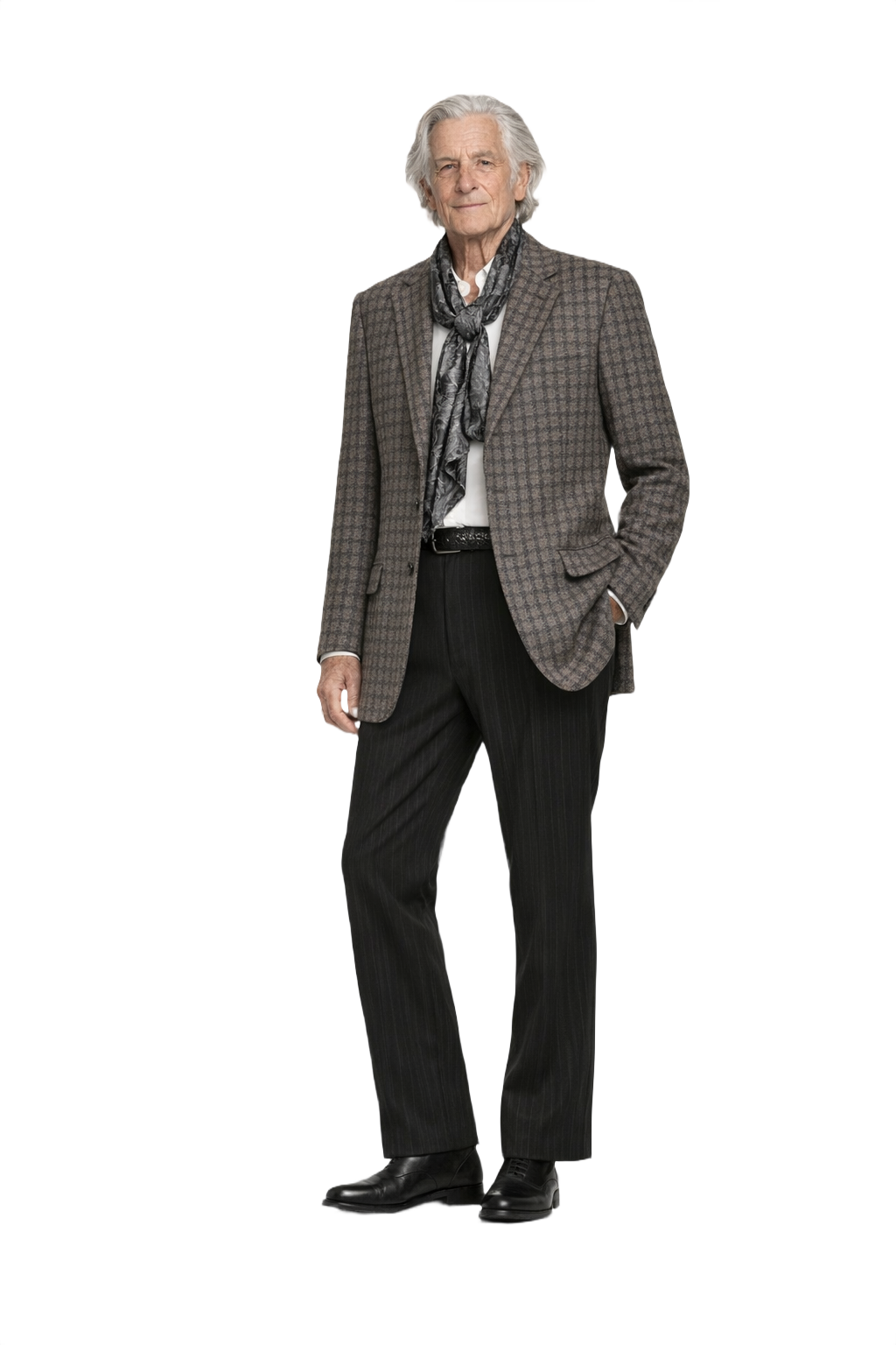 1980s Grey Brown Wool Blazer - Model