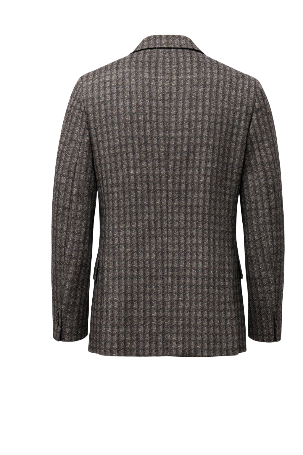 1980s Grey Brown Wool Blazer - Back View