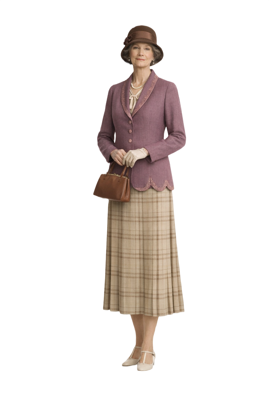 1940s Mauve Wool Jacket - Model