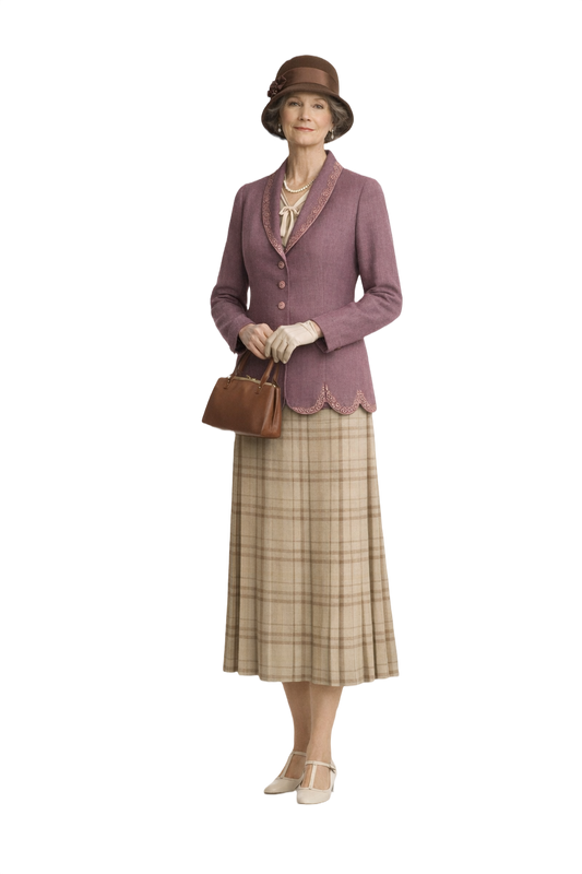 1940s Mauve Wool Jacket - Model