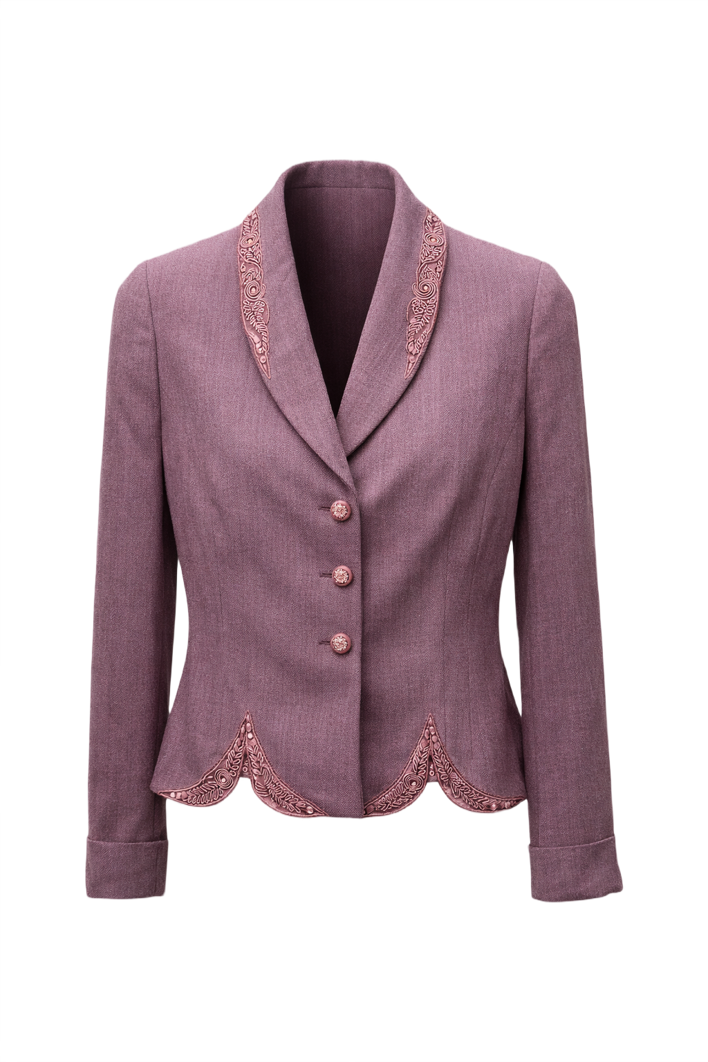 1940s Mauve Wool Jacket - Front View