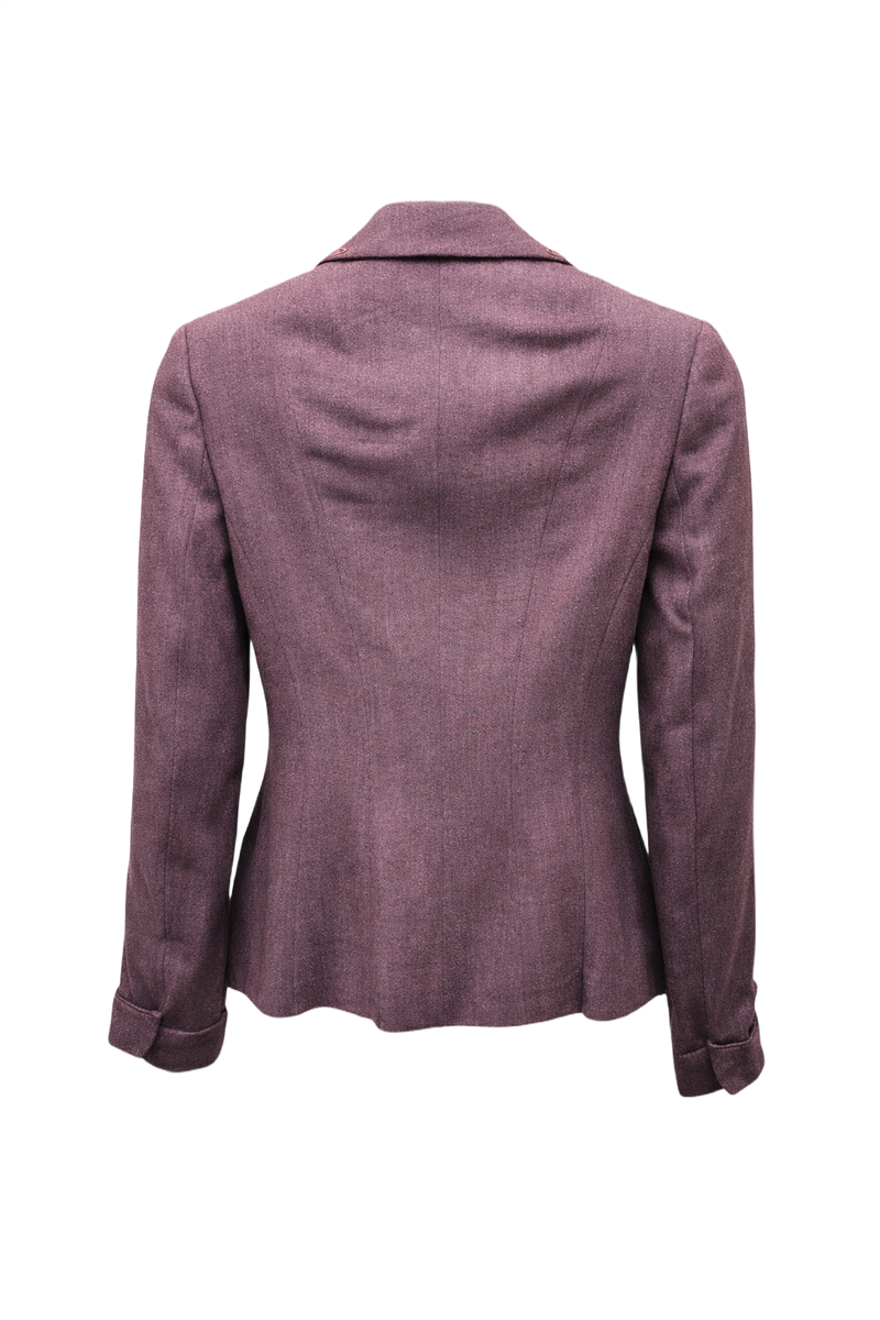 1940s Mauve Wool Jacket - Back View