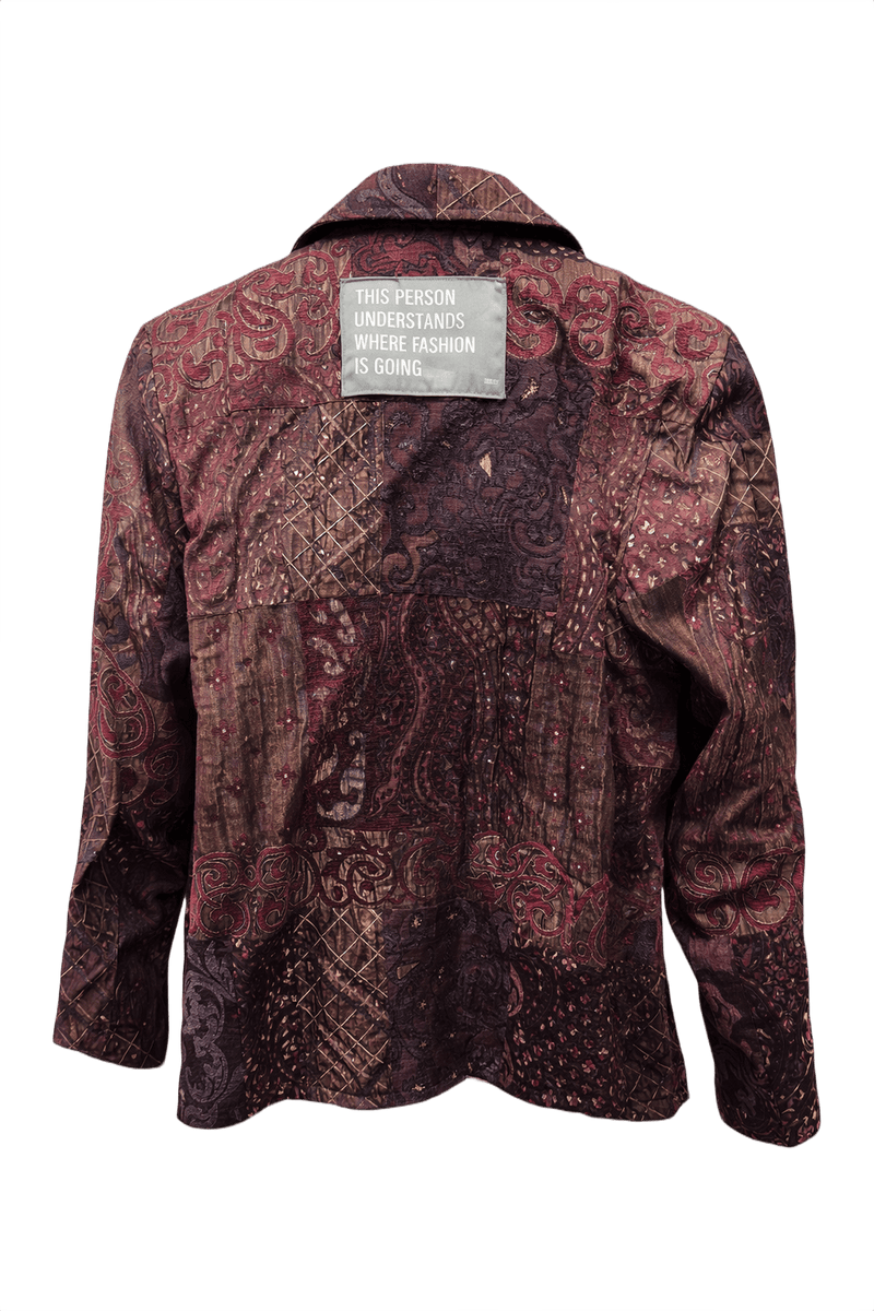 1970s Burgundy Cotton Jacket - Back View