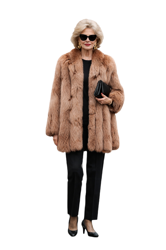 1980s Brown Fur Coat - Model