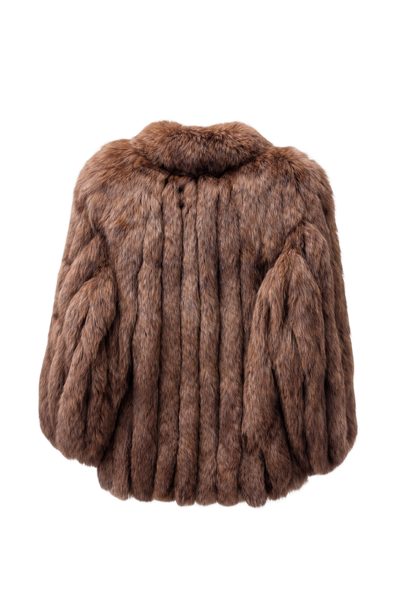 1980s Brown Fur Coat - Back View