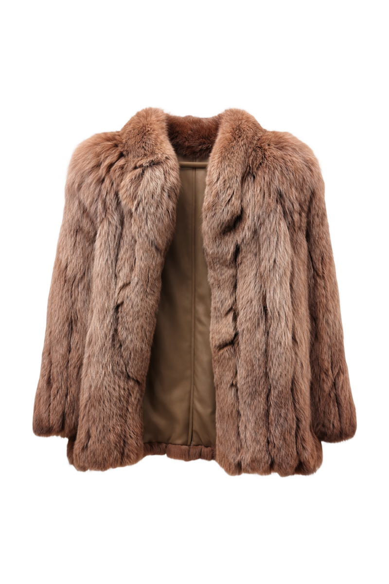 1980s Brown Fur Coat - Front View
