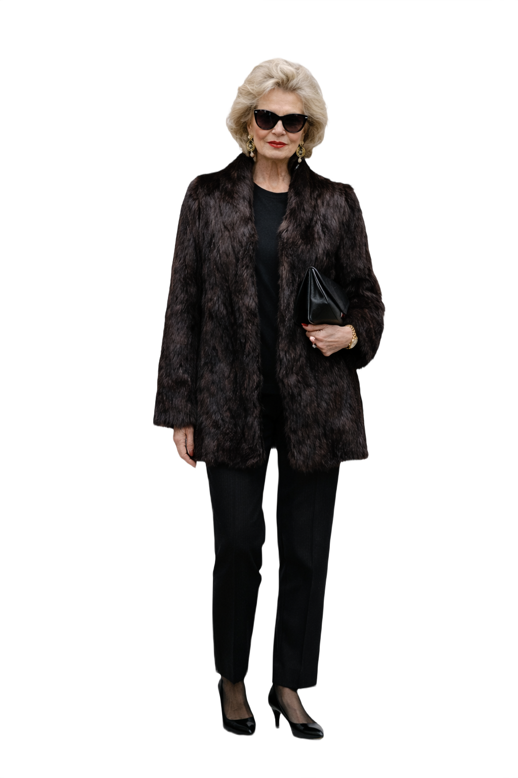 1980s Dark Brown Fur Coat - Model