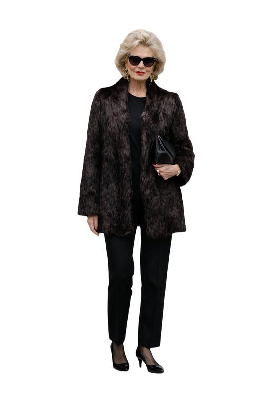 1980s Dark Brown Fur Coat - Model