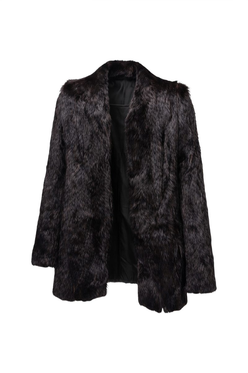 1980s Dark Brown Fur Coat - Front View