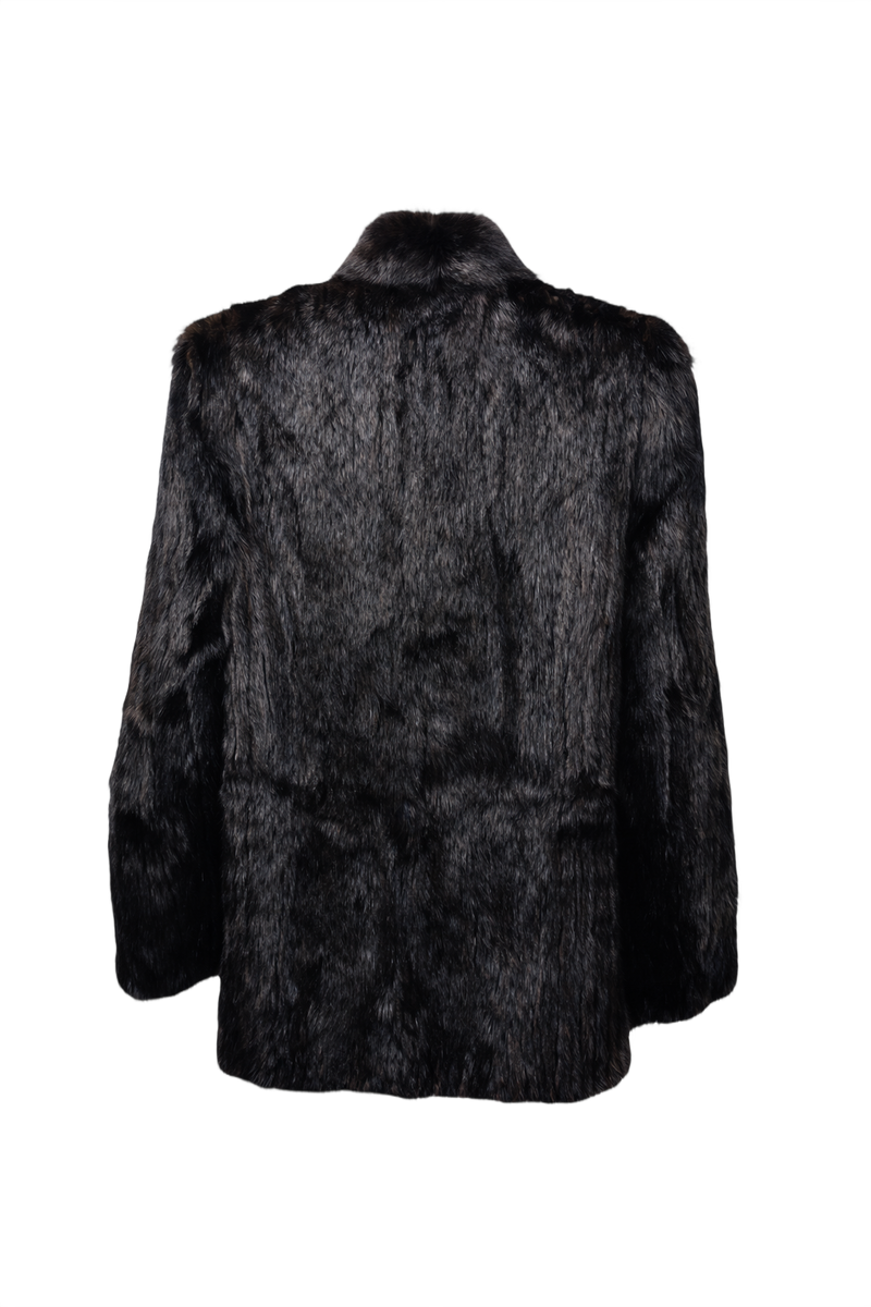 1980s Dark Brown Fur Coat - Back View