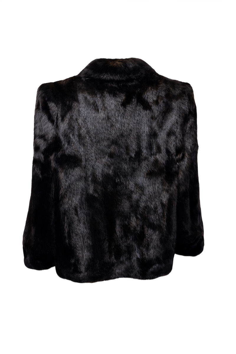 1980s Dark Brown Fur Coat - Back View