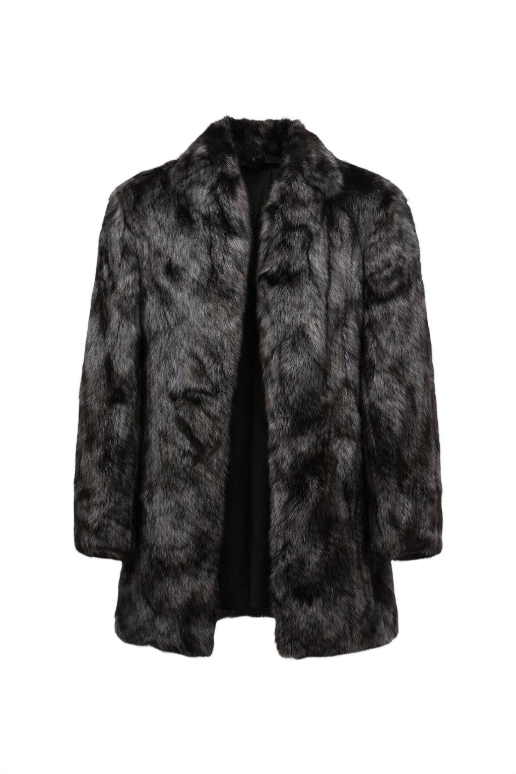 1980s Dark Grey Fur Coat - Front View