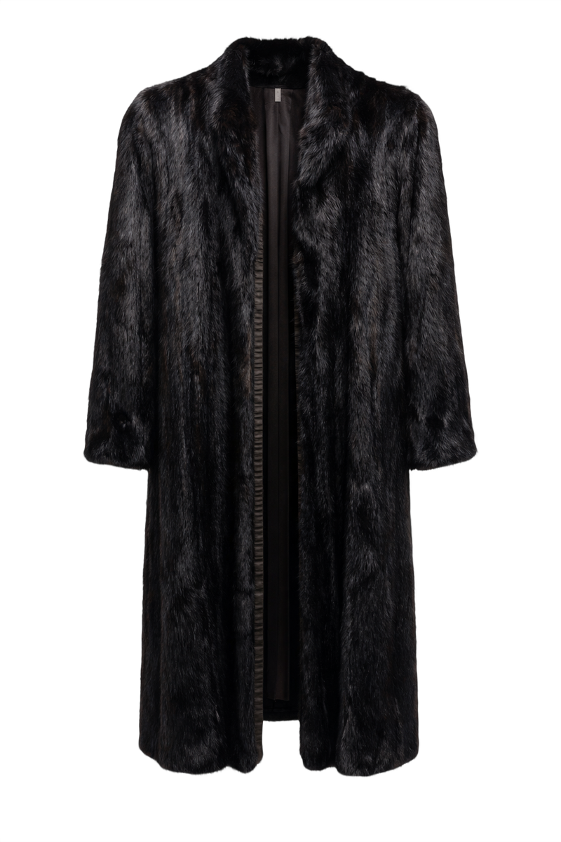 1980s Black Fur Coat - Front View