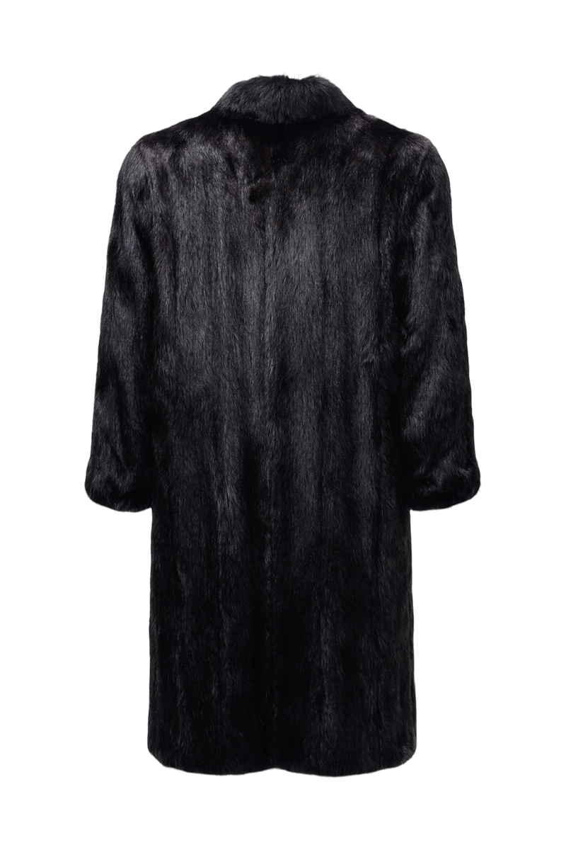 1980s Black Fur Coat - Back View