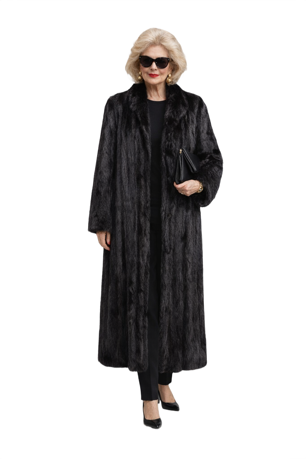 1980s Black Fur Coat - Model