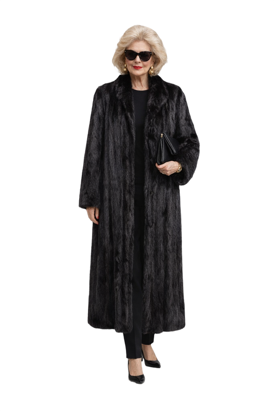 1980s Black Fur Coat - Model