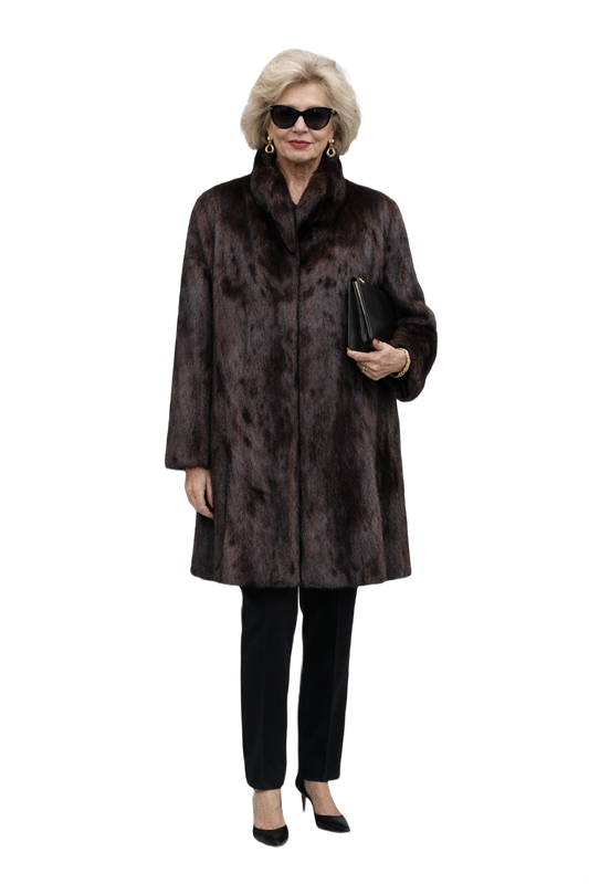 1980s Dark Brown Mink Fur Coat - Model