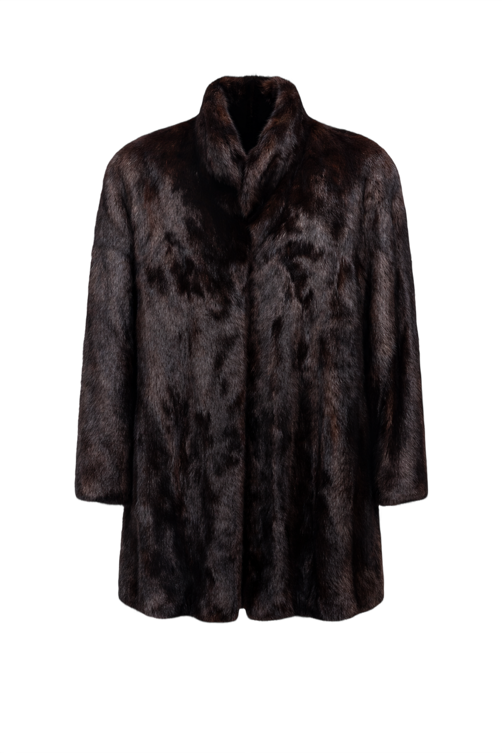 1980s Dark Brown Mink Fur Coat - Front View
