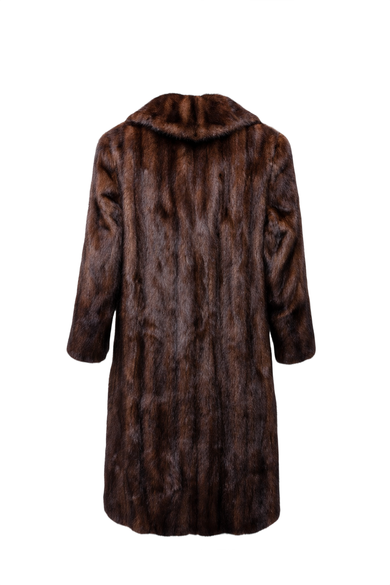 1980s Brown Mink Fur Coat - Back View