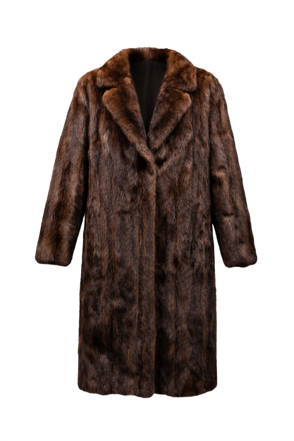 1980s Brown Mink Fur Coat - Front View