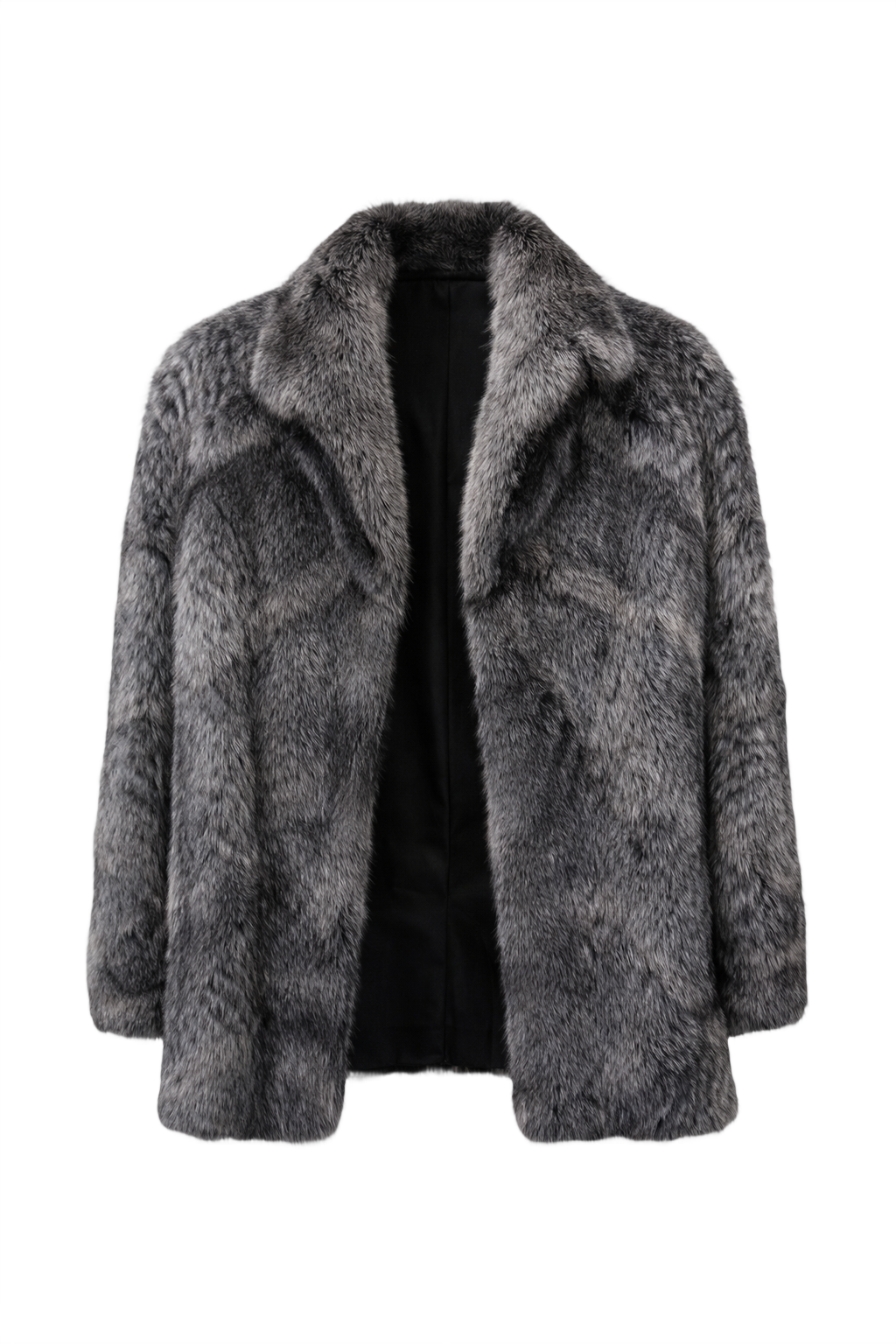1980s Gray Fur Coat - Front View