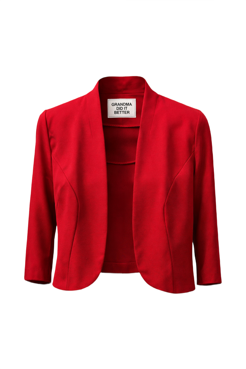 1990s Bright Red Unknown Jacket - Front View