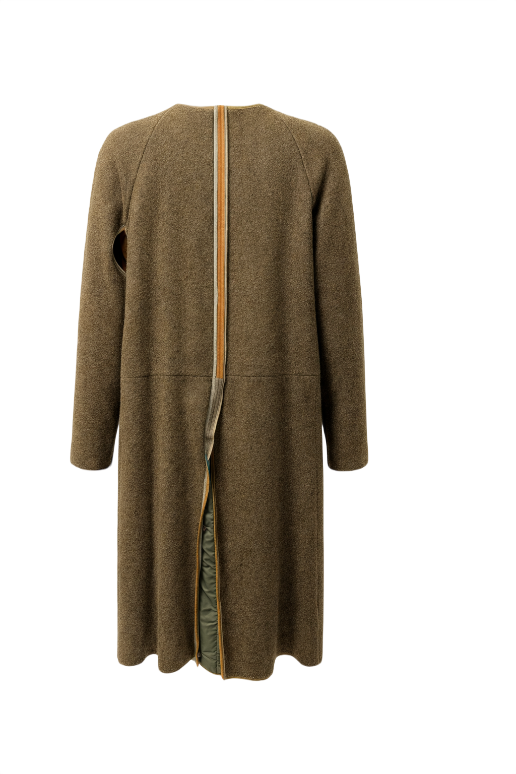 1940s Olive Green Wool Blend Coat - Back View