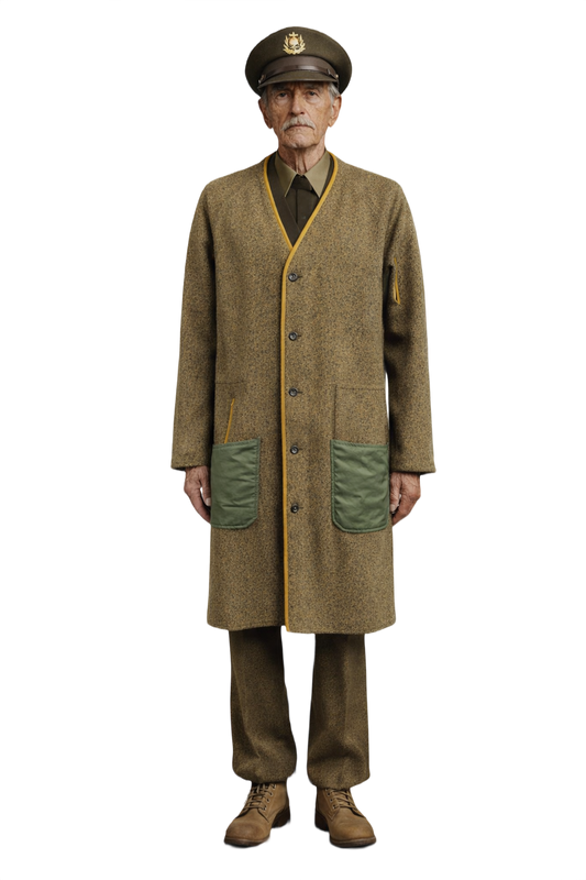 1940s Olive Green Wool Blend Coat - Model
