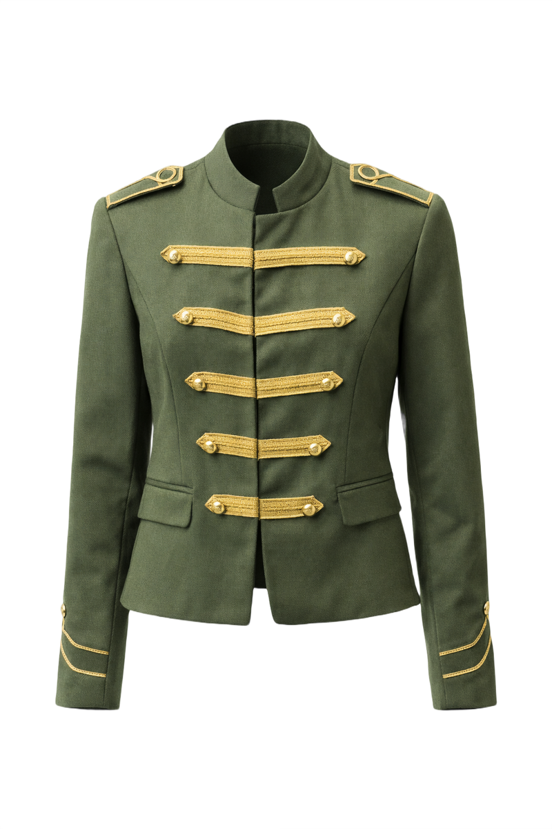 1990s Olive Green Wool Jacket - Front View