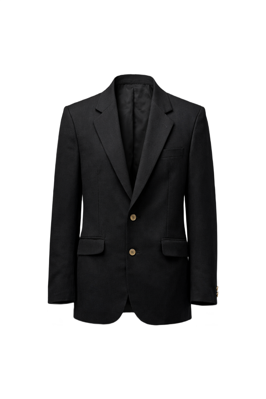 1980s Black Wool Blazer - Front View