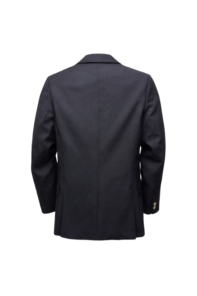1980s Black Wool Blazer - Back View