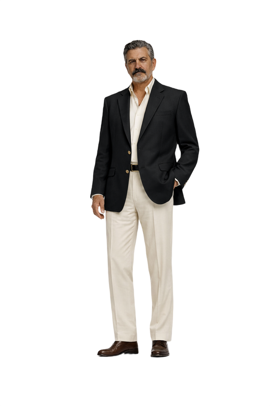 1980s Black Wool Blazer - Model