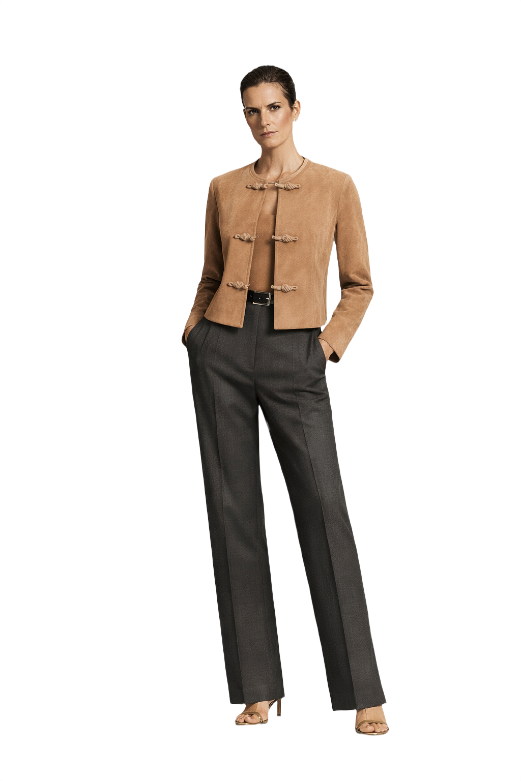 1990s Camel Suede Jacket - Model