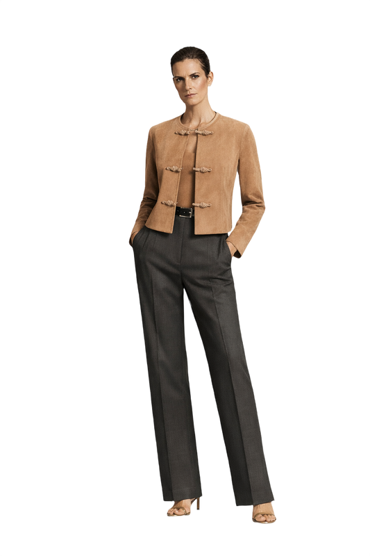 1990s Camel Suede Jacket - Model