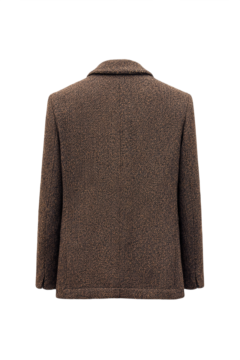 1980s Brown Wool Blazer - Back View