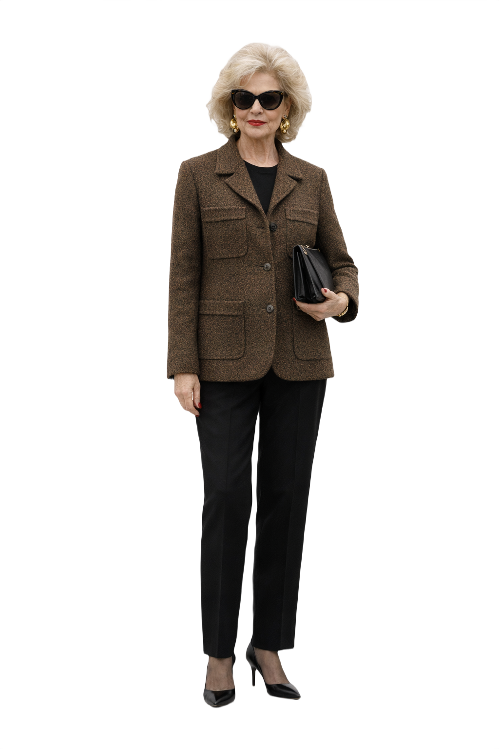 1980s Brown Wool Blazer - Model