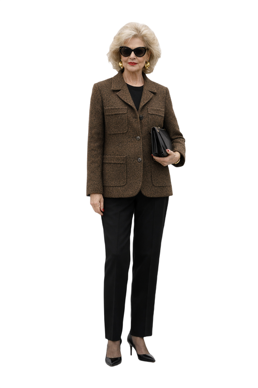 1980s Brown Wool Blazer - Model