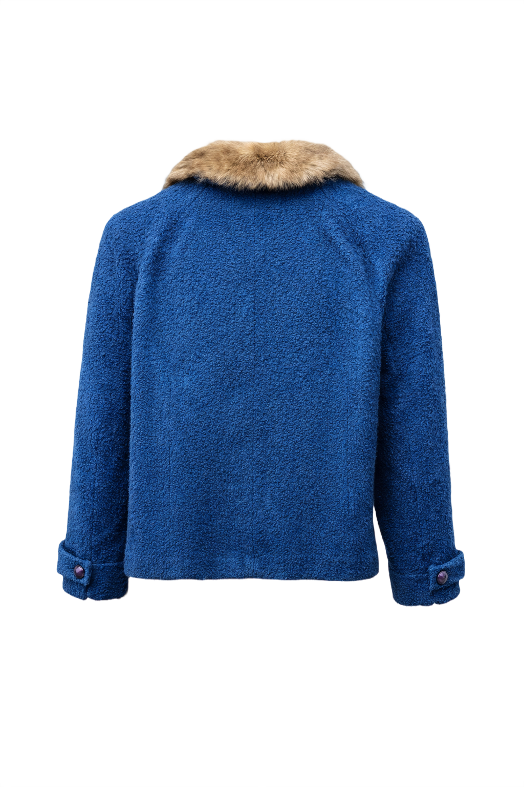 1960s Royal Blue Wool Blend Jacket - Back View