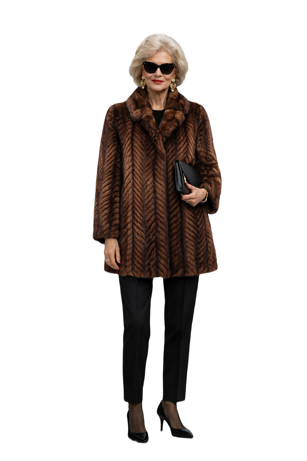 1980s Brown Fur Coat - Model